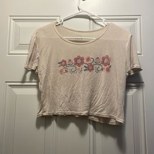 Cream colored floral PacSun cropped top